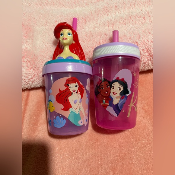 Disney Princess Ariel and Friends Sippy Cup Set - Purple and Pink - Picture 1 of 4
